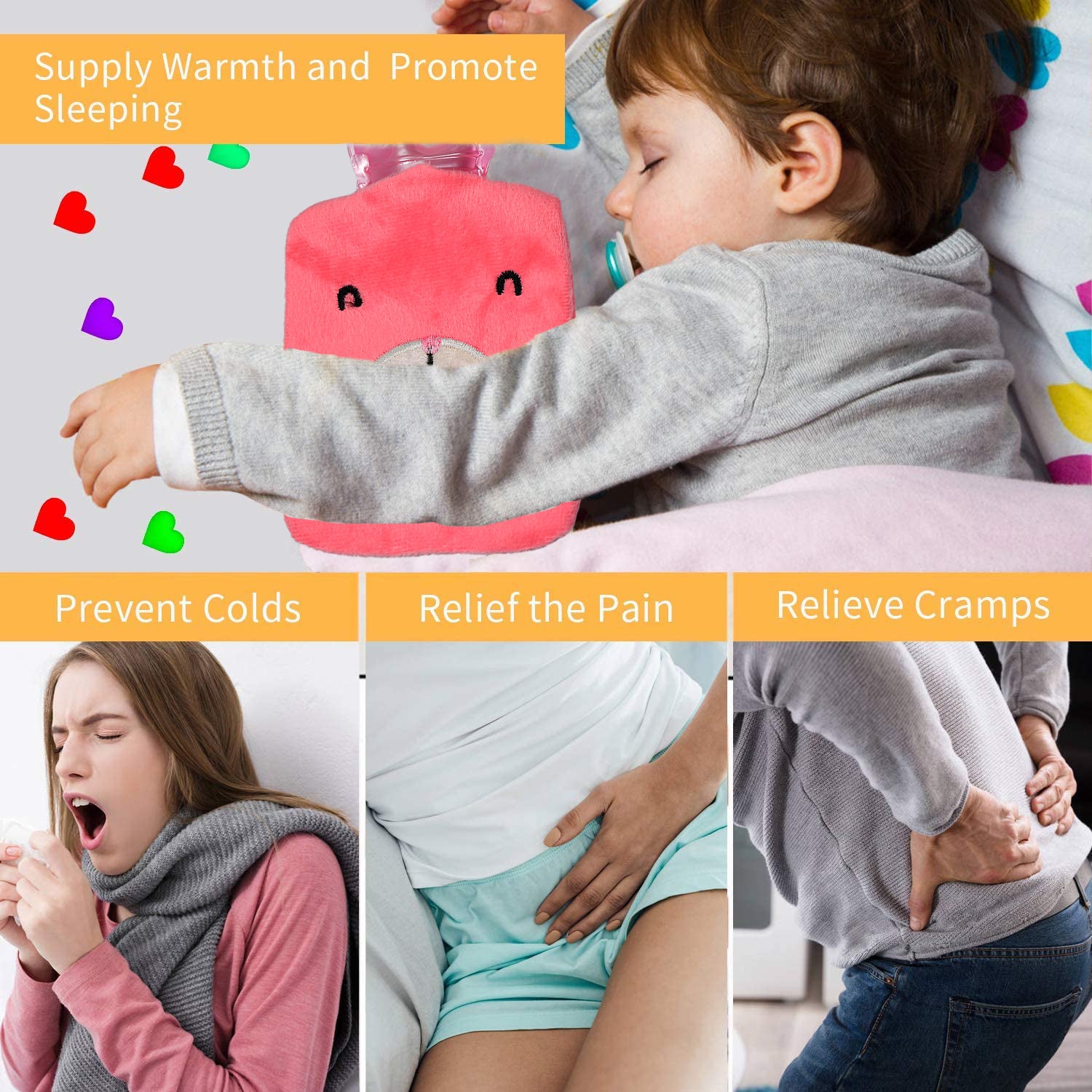 Pink small Hot Water Bag with Cover for Pain Relief, Neck, Shoulder Pain and Hand, Feet Warmer, Menstrual Cramps. Pink small Hot Water Bag with Cover for Pain Relief, Neck, Shoulder Pain and Hand, Feet Warmer, Menstrual Cramps.